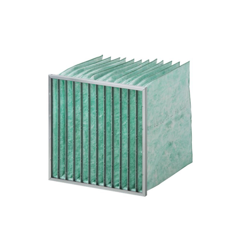 Bag filter, F7, 592 x 892 x 380-12-25, steel frame, glass fibre